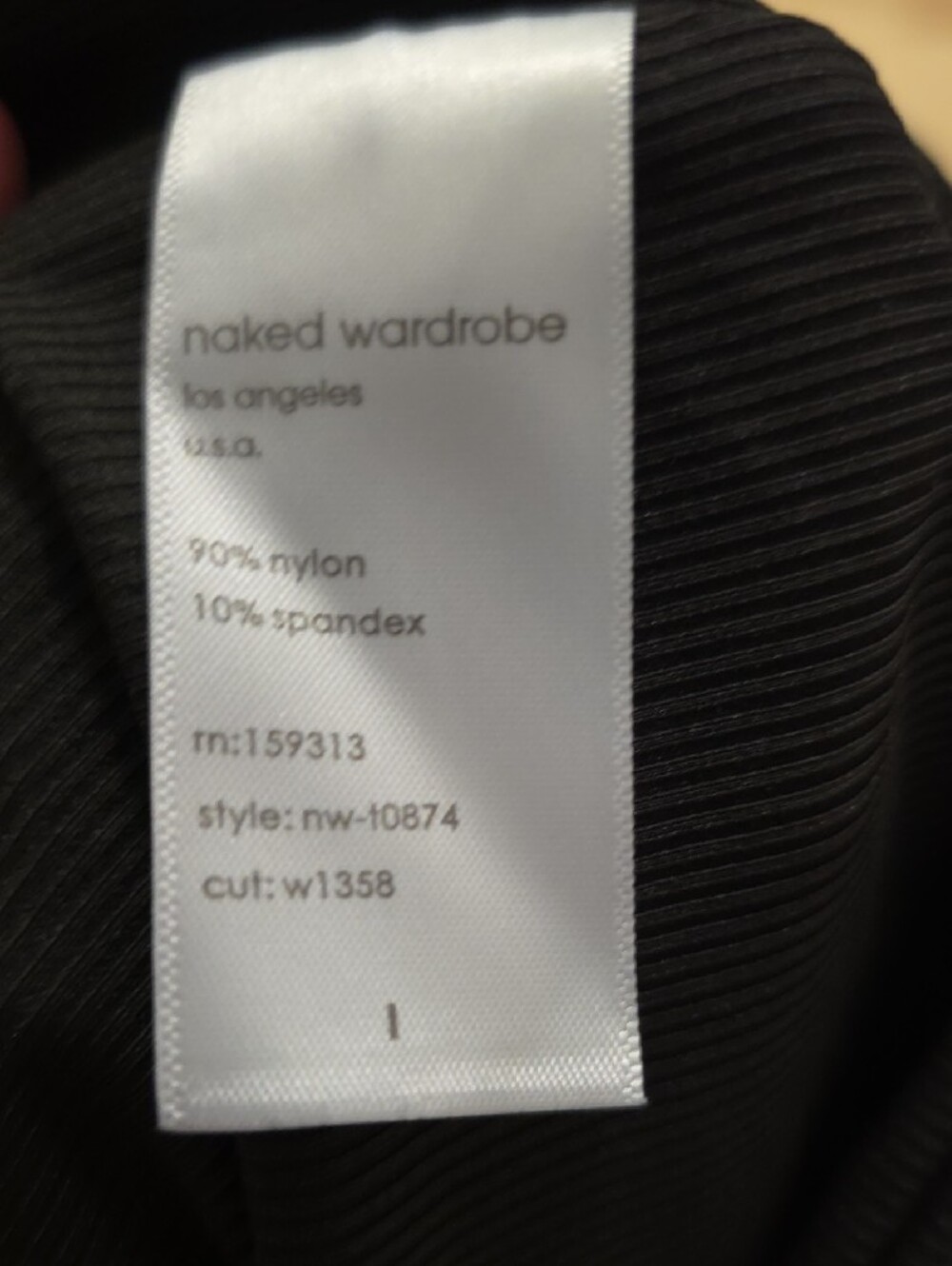 naked wardrobe Black Ribbed High-Neck Crop Top - Picture 4 of 4